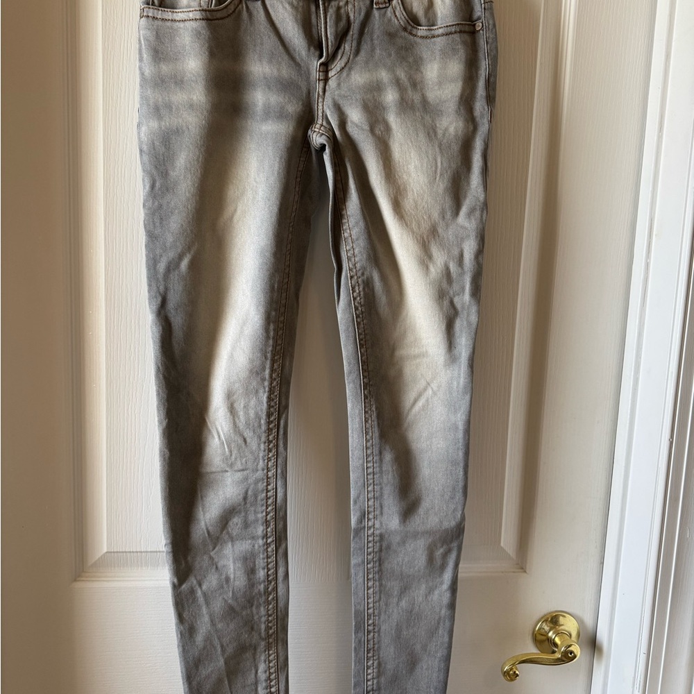 Buffalo Gray Denim Jazz Skinny Low Rise Jeans Sz 27